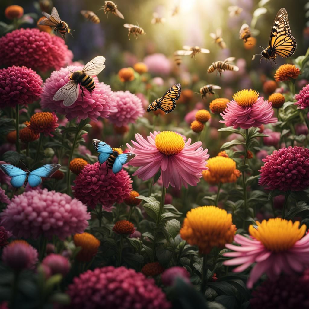 A Glimpse of Spring In a Garden. 