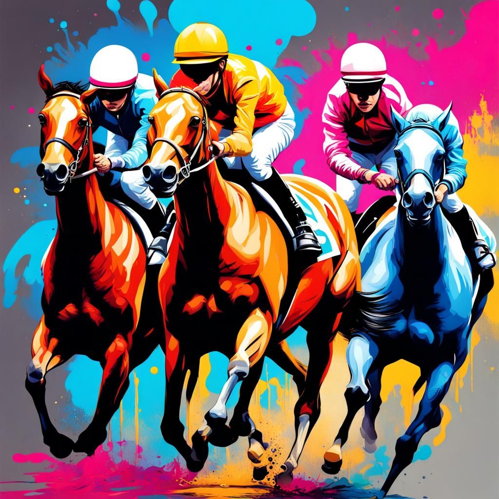 HORSE RACE WITH MALE JOCKEYS DRESSED AS LADIES - AI Generated Artwork ...