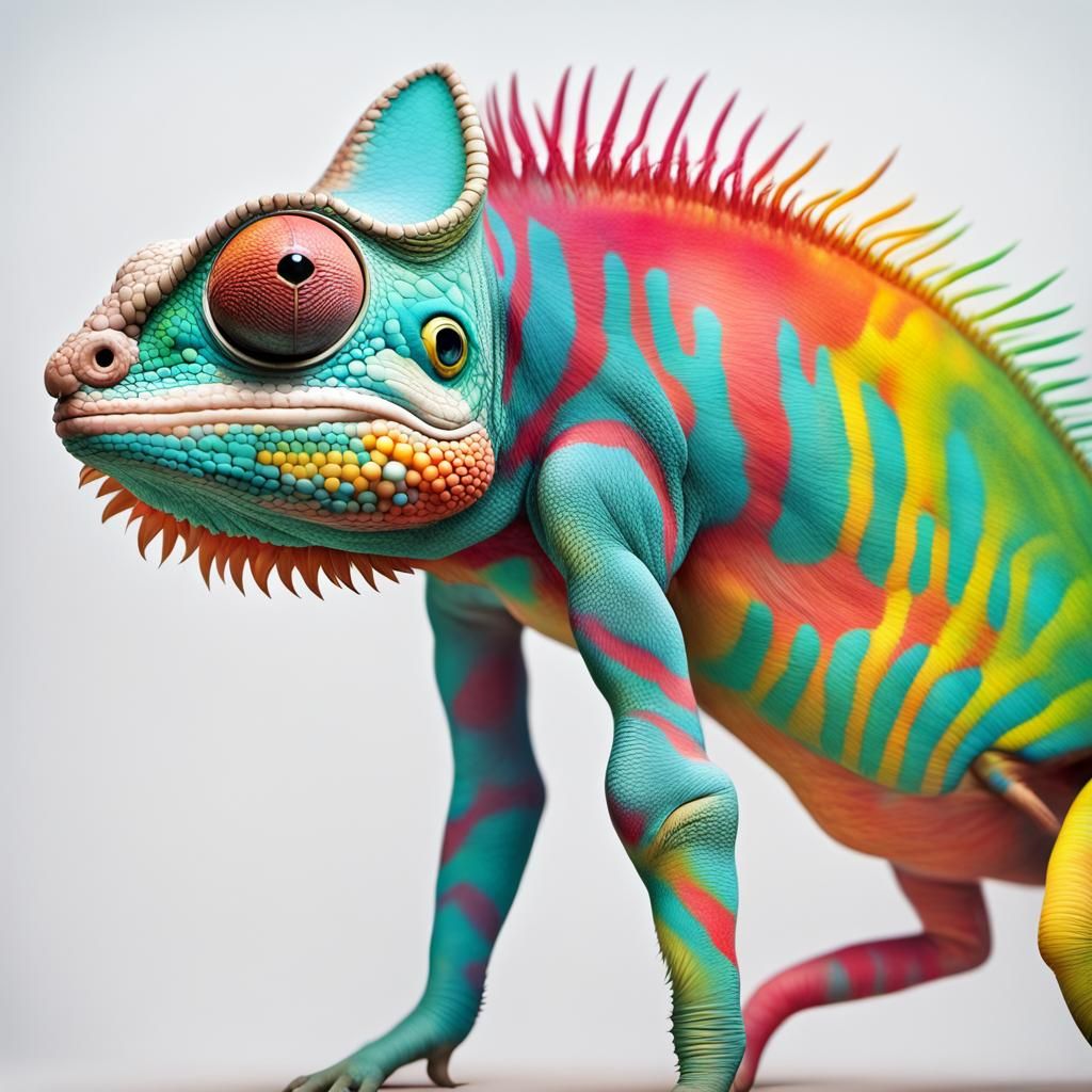 Bio Art Experimentation human chameleon chimera colorful gen...