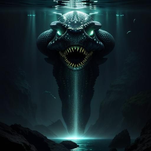 A photo of The bloop cryptid creepypasta kaiju horror nightm...