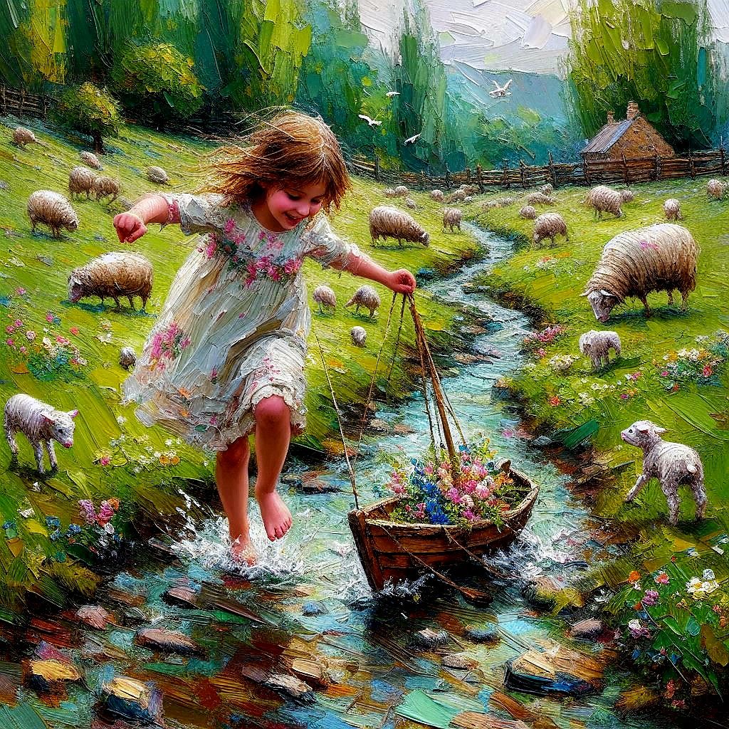 Messing about with boats. Impasto