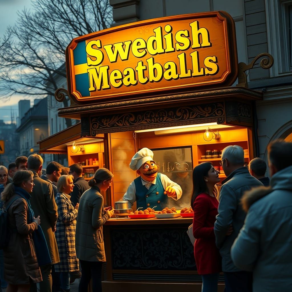 Swedish Meatball Stand Featuring the Swedish Chef