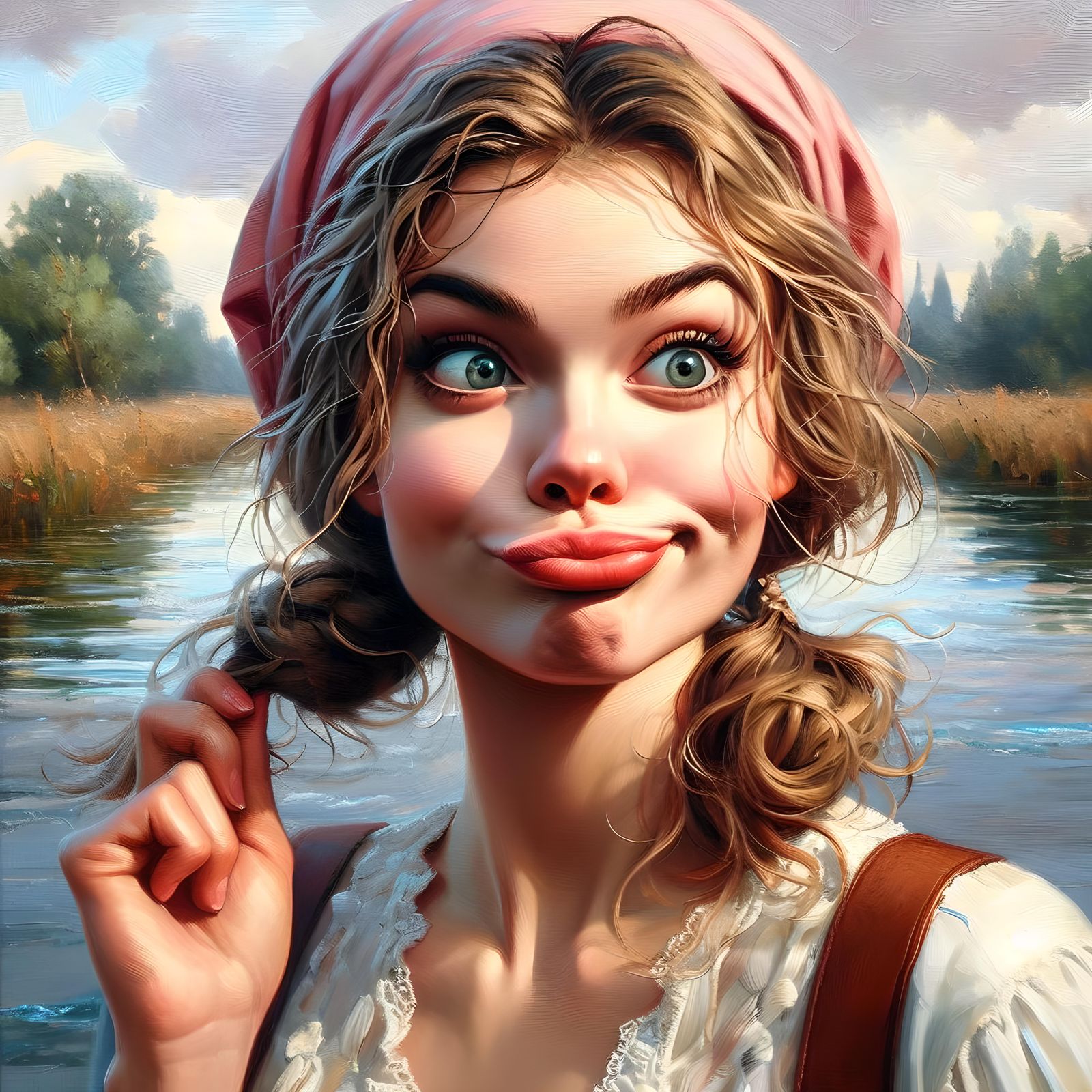 “Forgot my swimsuit. Guess I’ll just have to swim without on...