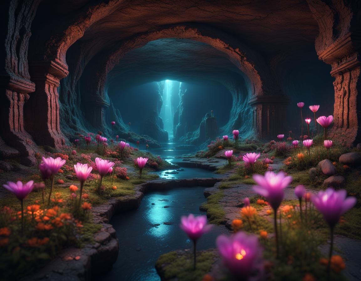 Magical flowers and forgotten ruins   by @Anna