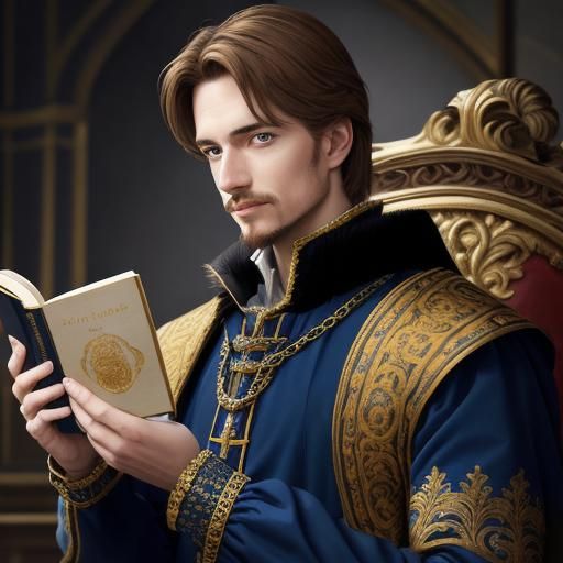 Charles IX of France, young king, 17 years old, golden brown...