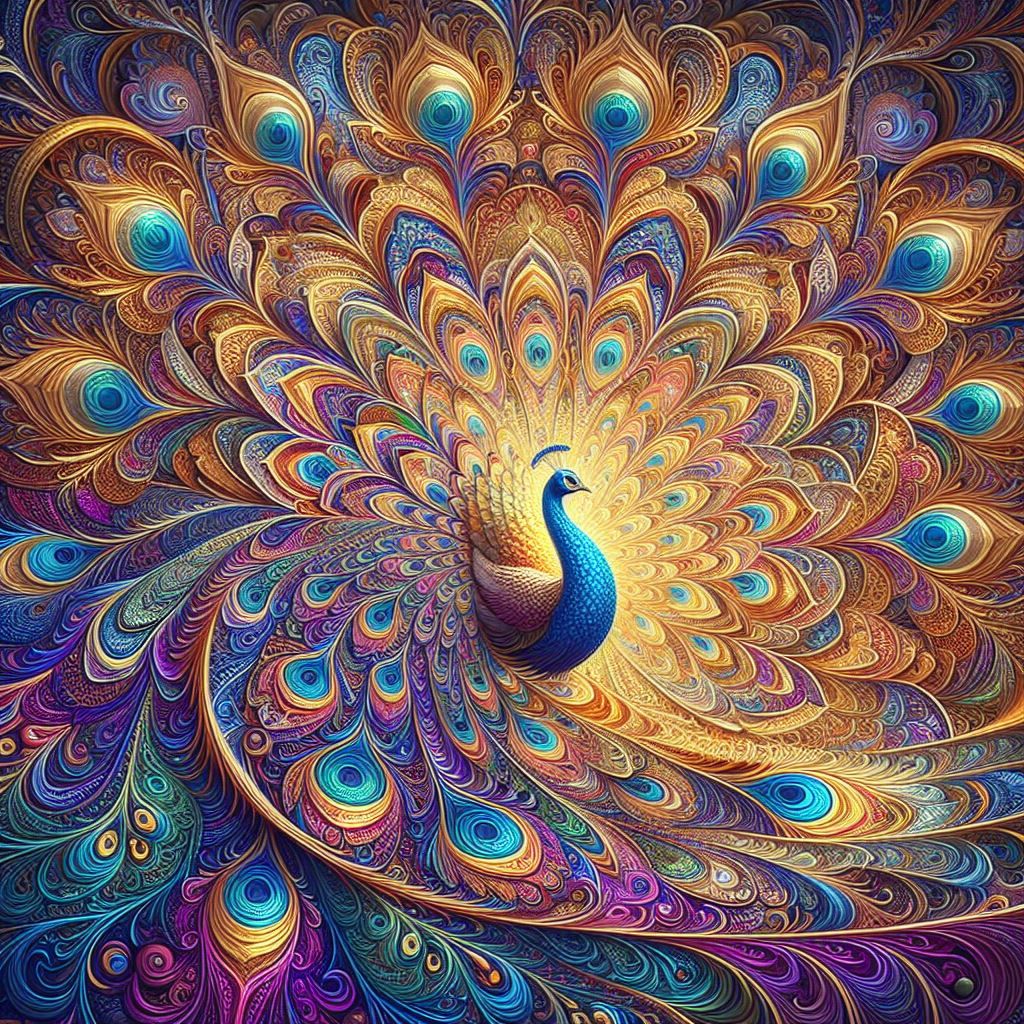 Fractal Filigree peacock
