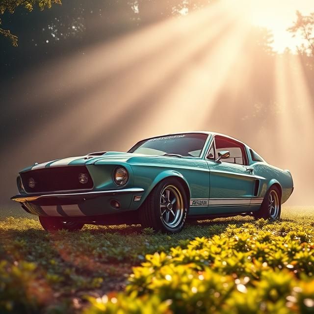 TURQUOISE 1967 FORD MUSTANG SHELBY GT500.