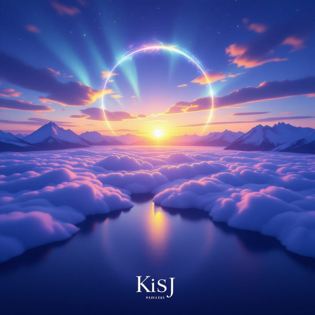 Sublime Romantic Landscape with Ethereal Golden Light and Au...