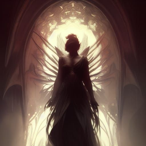 Darkness Angel: Hyperdetailed Fantasy Concept Art