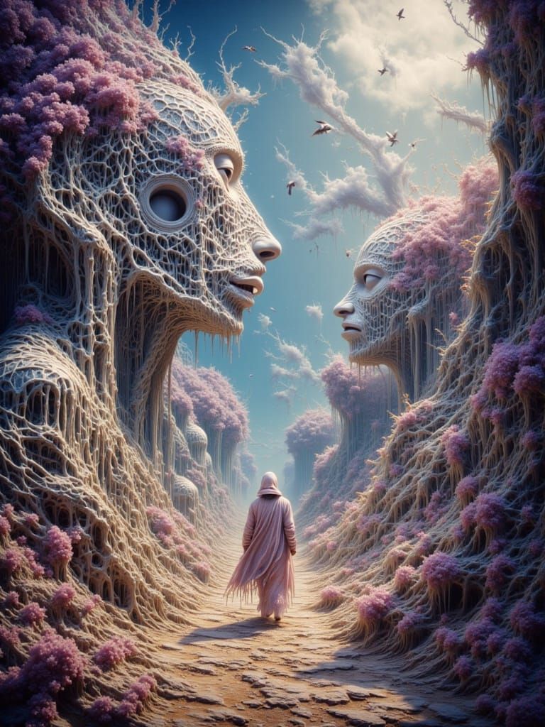 Ethereal Fantasy Landscape with Divine Sunshine Beams