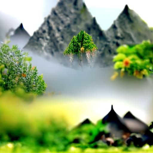 Beautiful misty mountain landscape