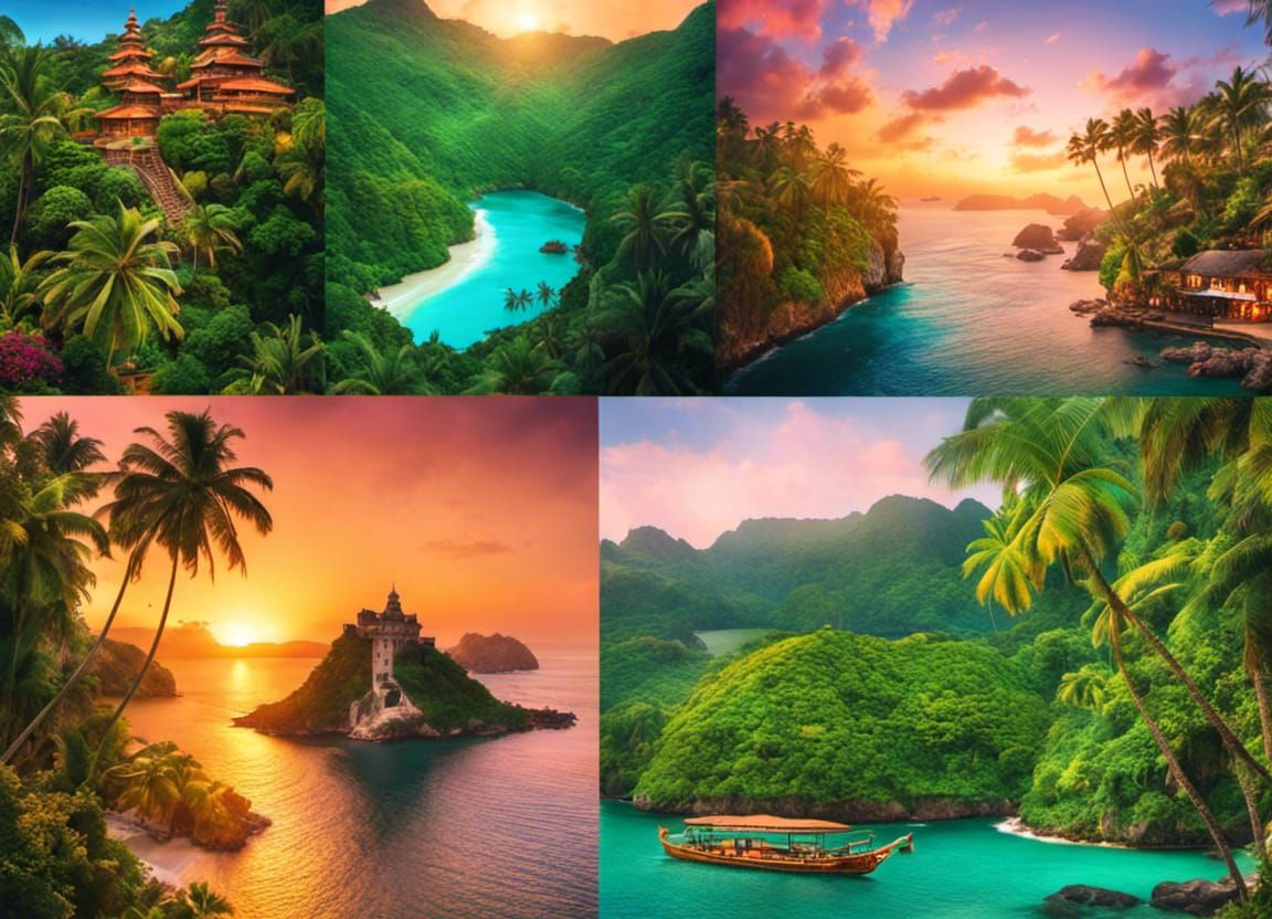 Dream vacation: photo collage