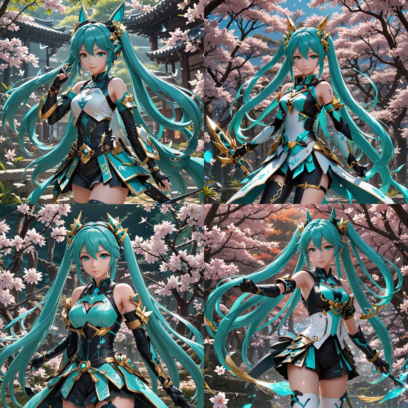 hatsune miku in a genshin impact style - AI Generated Artwork - NightCafe  Creator