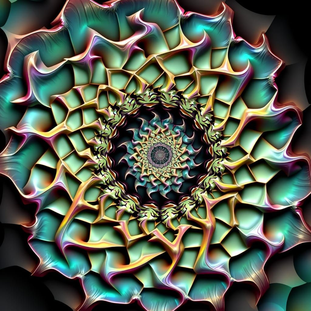 Fractal seashell flower