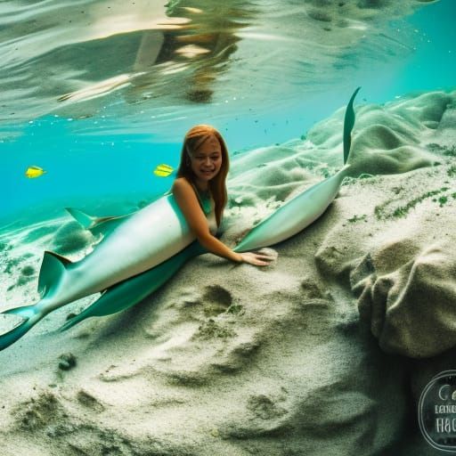 Mermaid petting a lemon shark was the prompt   by @Keyboardsmash