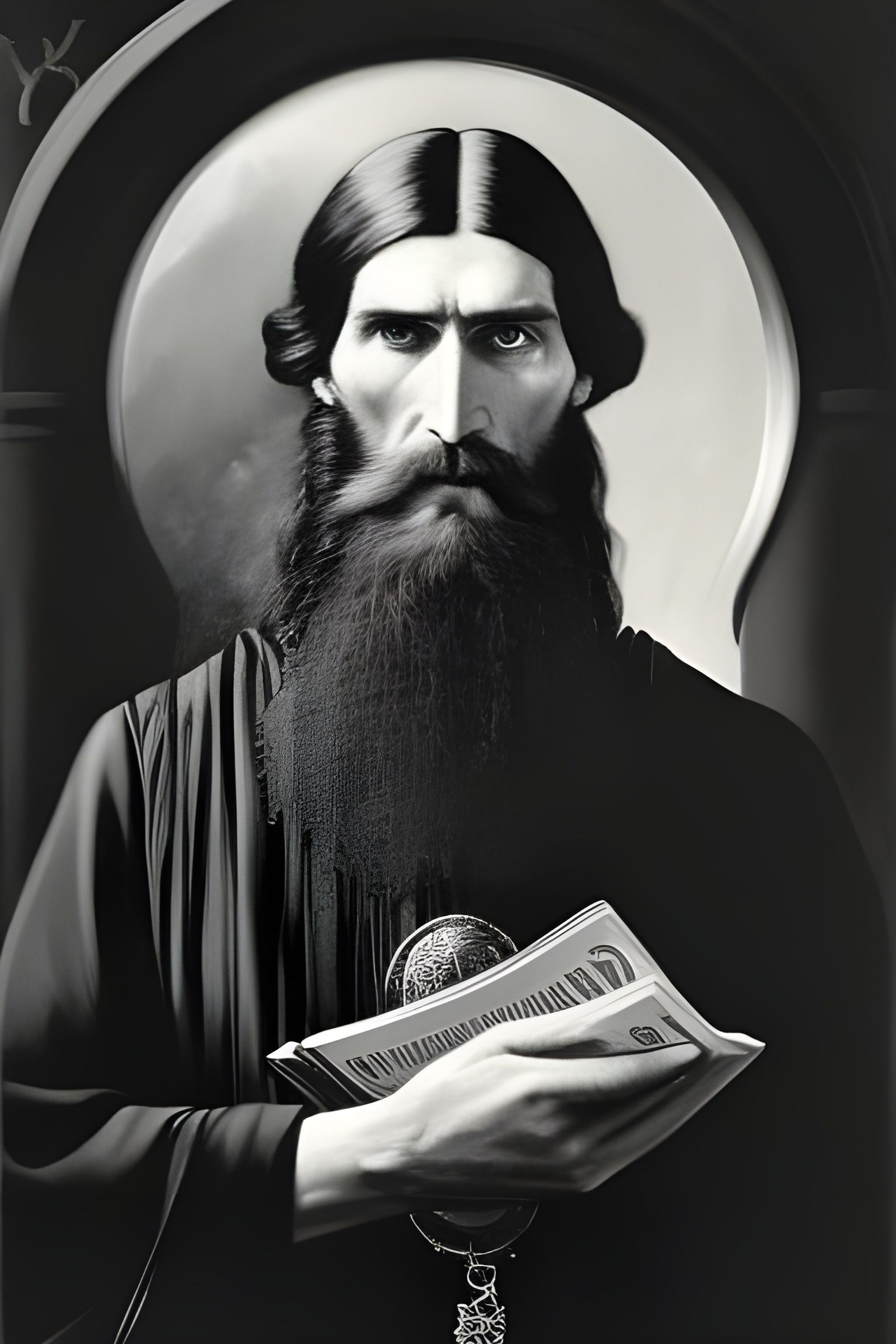 Portrait de Rasputin en feu