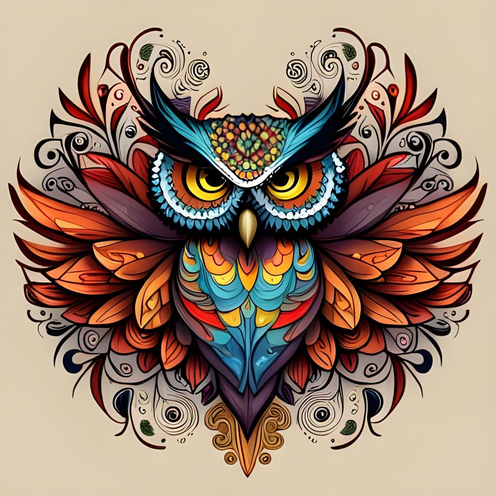 Intricate Owl Design - AI Generated Artwork - NightCafe Creator