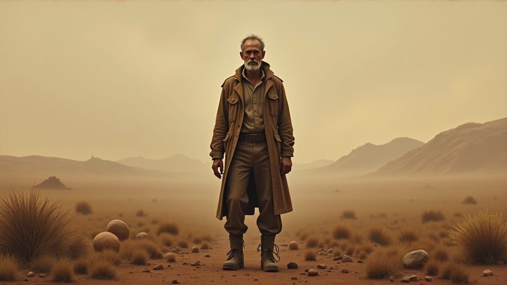  <lora:Dystopian Flux:1.0> man