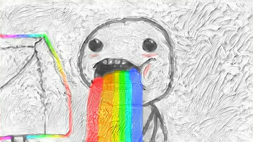 puking rainbow - AI Generated Artwork - NightCafe Creator