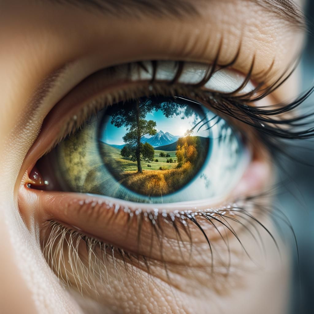 beautiful scene in a eye  by @BentOOe