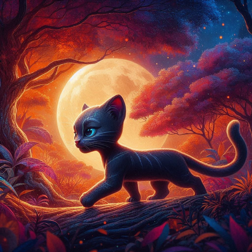 Panther in the moonlight