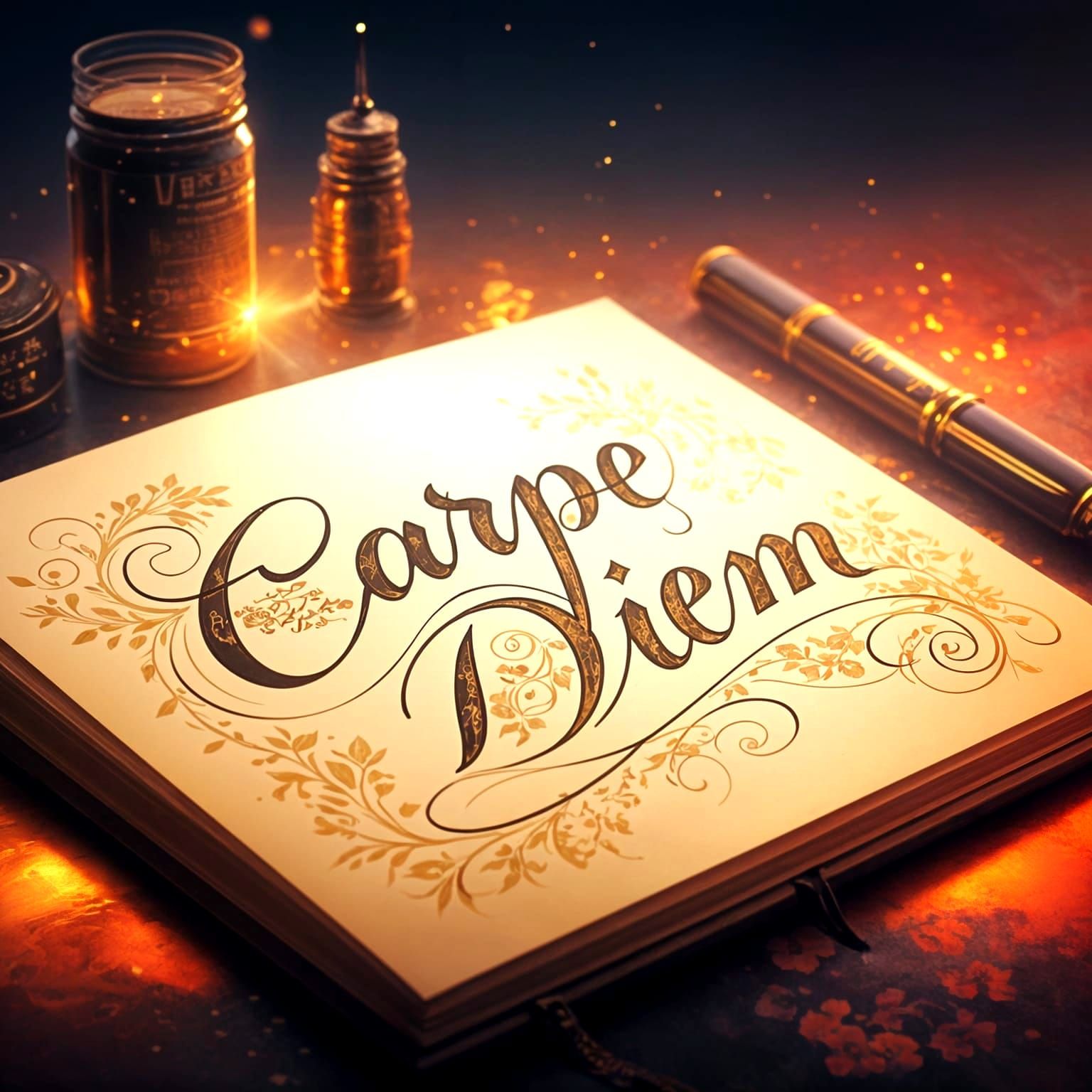 "Carpe Diem" in beautiful calligraphy  by @That cinema teacher