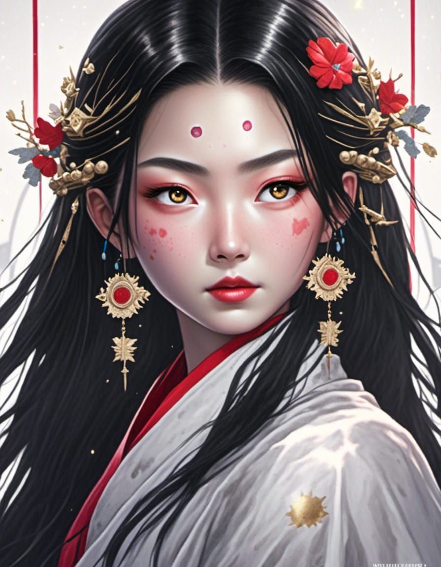 Princess Kaguya portrait - AI Generated Artwork - NightCafe Creator