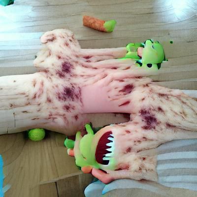 Bloody disambodied limbs eaten by monster