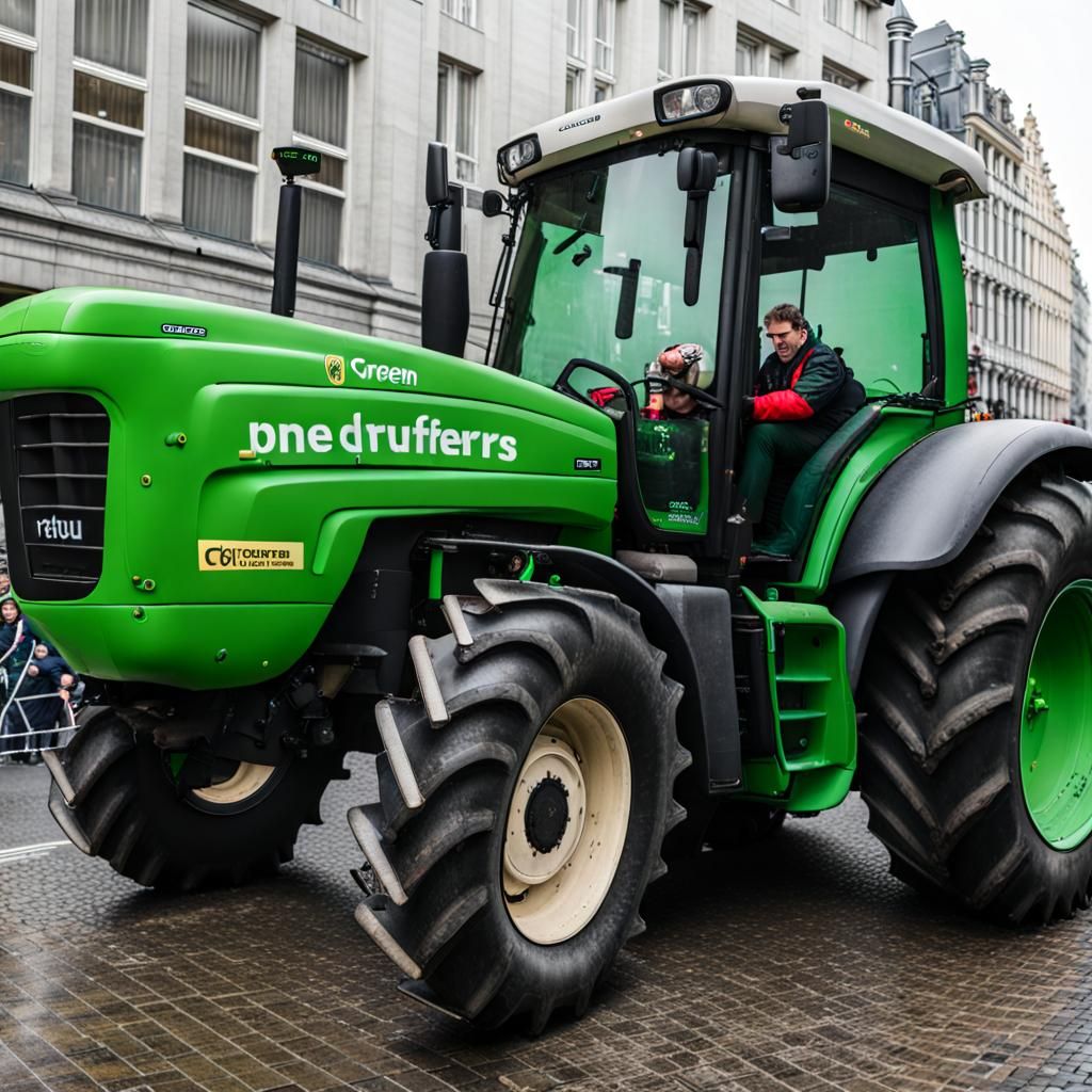 tractors manifestation in Brussels AI Generated Artwork NightCafe