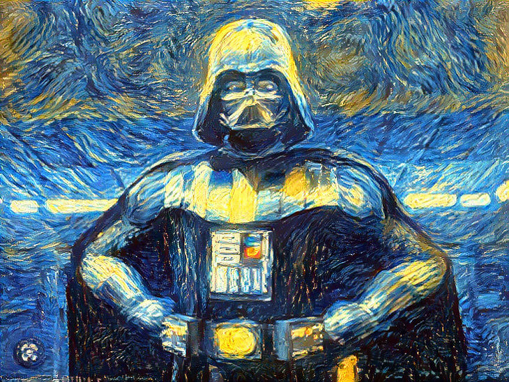 star wars darth vader starry night