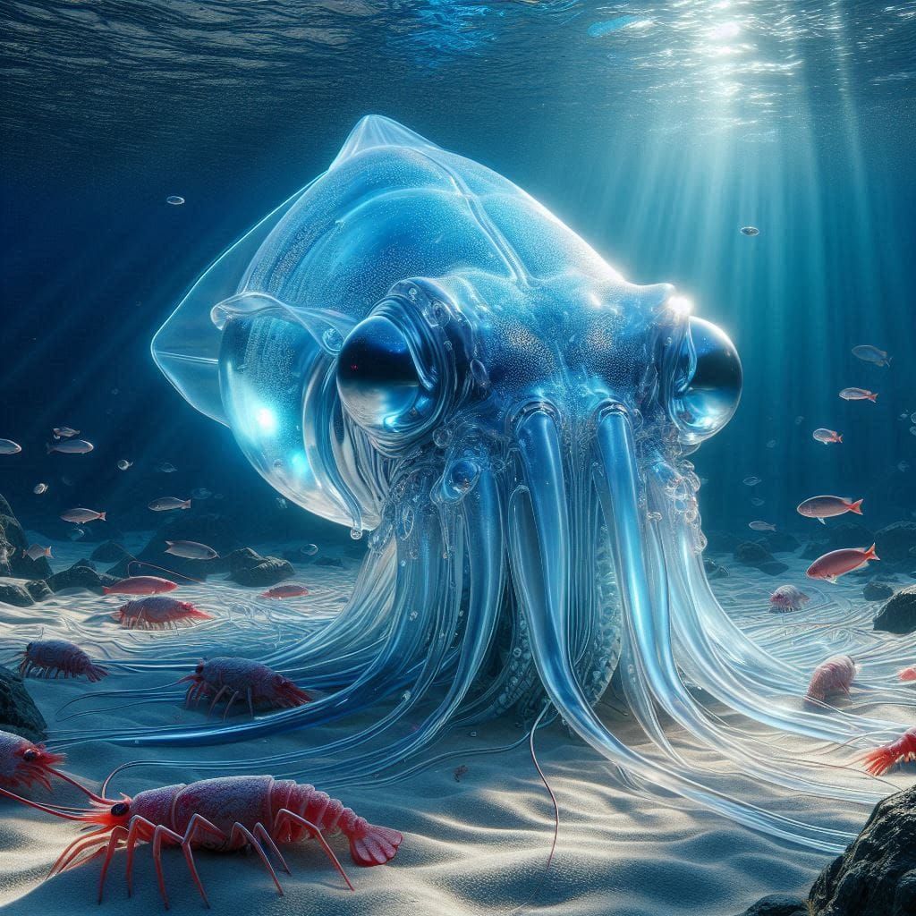 Giant Bioluminescent Squid