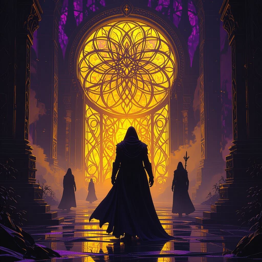 Mystical Dark Fantasy Scene in Rich Complementary ... - AI Art