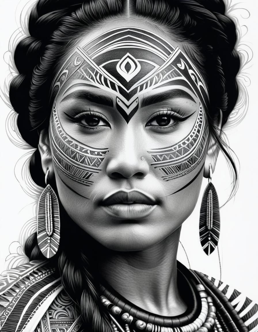 Elegant Tā moko  by @IAP