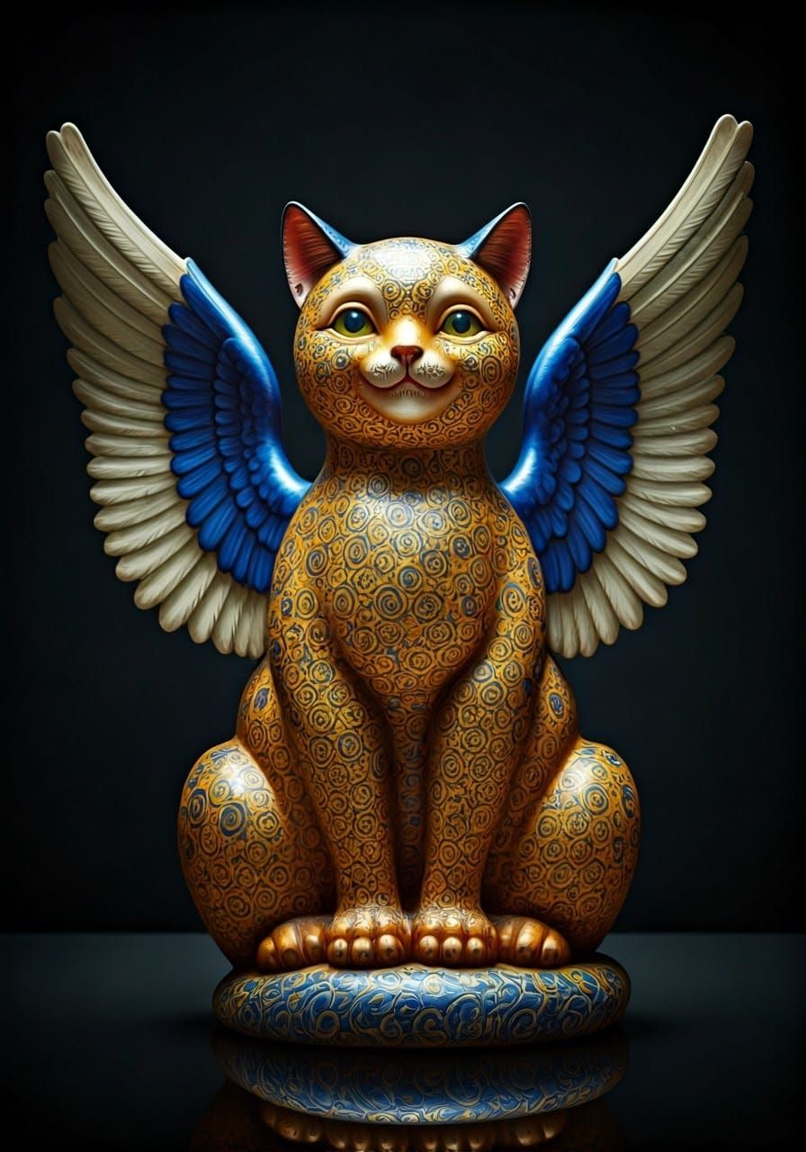 Art Deco Glass Kitty Figurine (Imagen Fast) V
