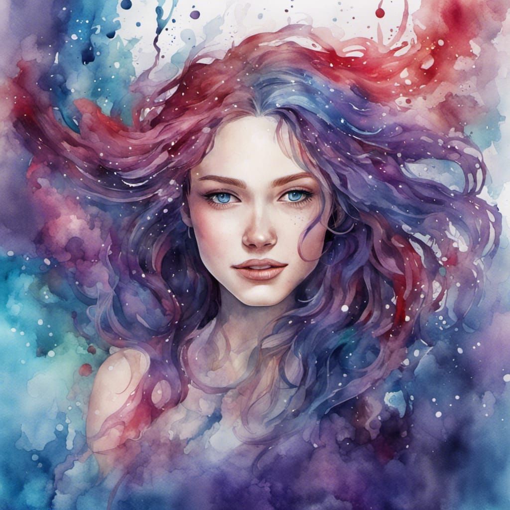 Watercolor girl