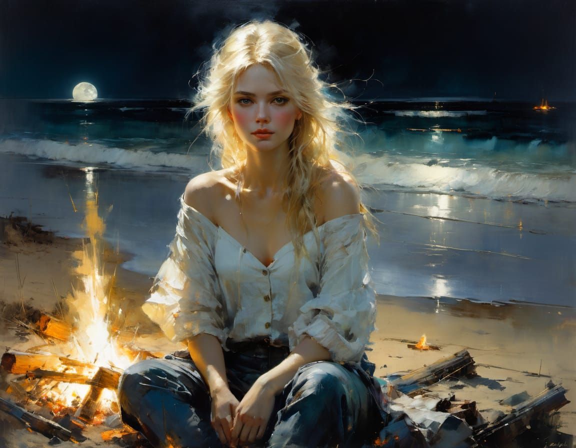 Moonlight Beach  by @Superbear