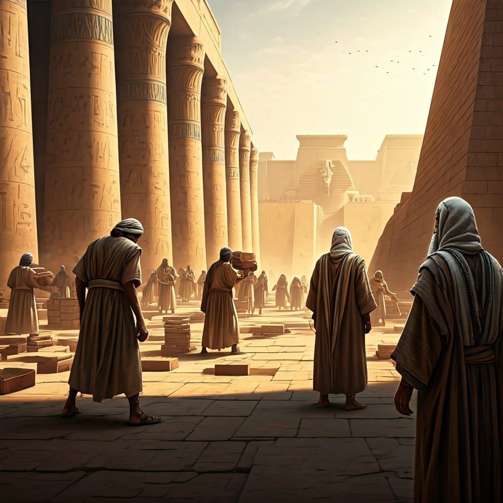 Jewish Slaves toil in Ancient Egypt, a Glimmer of Hope in th...