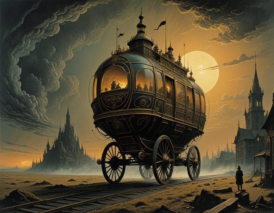 Futuristic Travel in the 1800s  by @Hunter