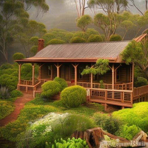 Beautiful gardens, with Australian native plants, in a fence...