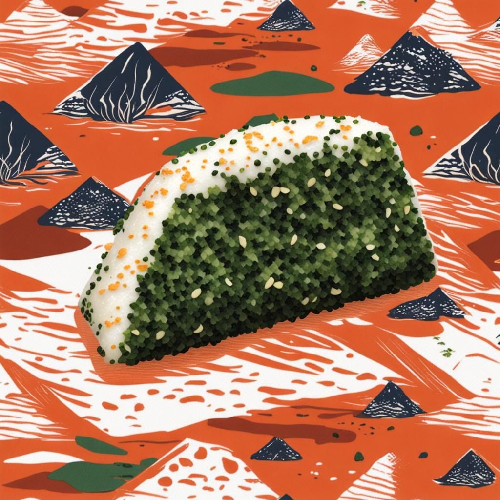 Triangular onigiri with seaweed