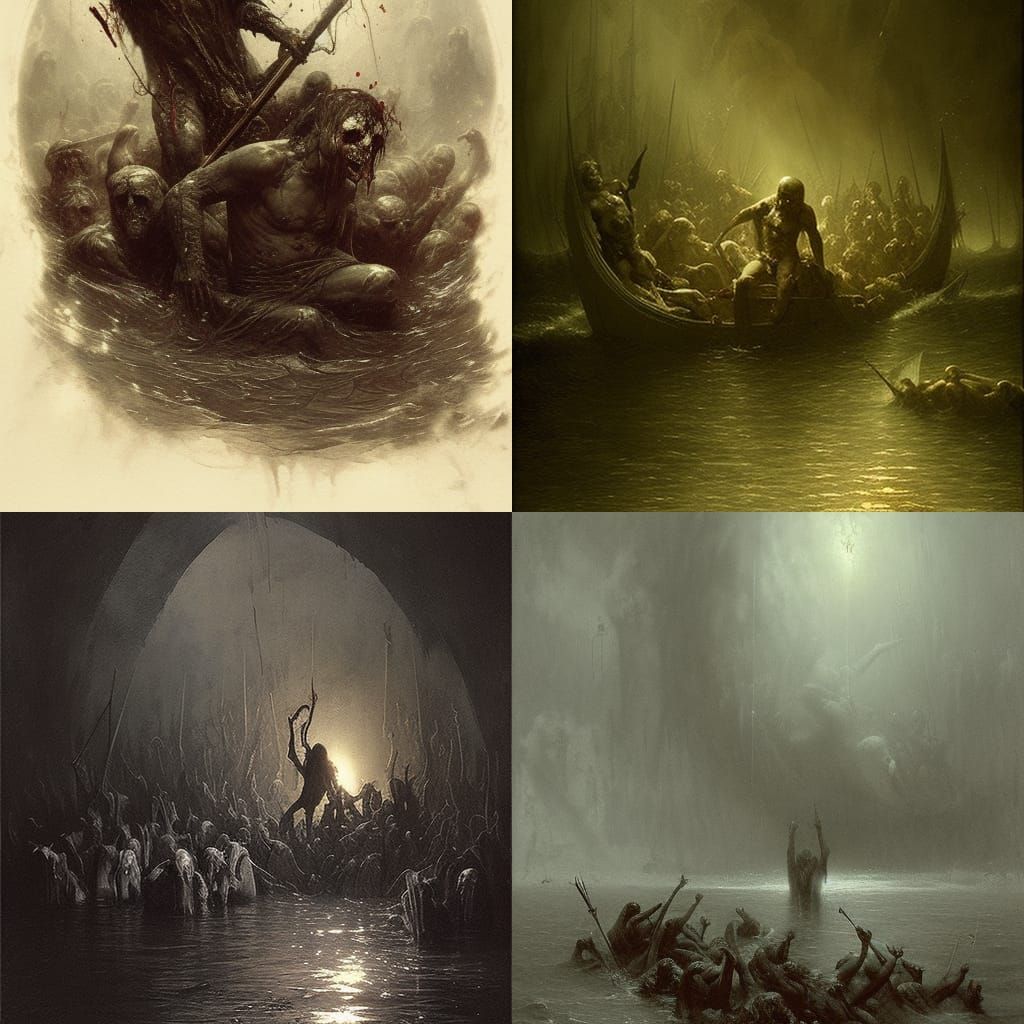 Skulls drowning