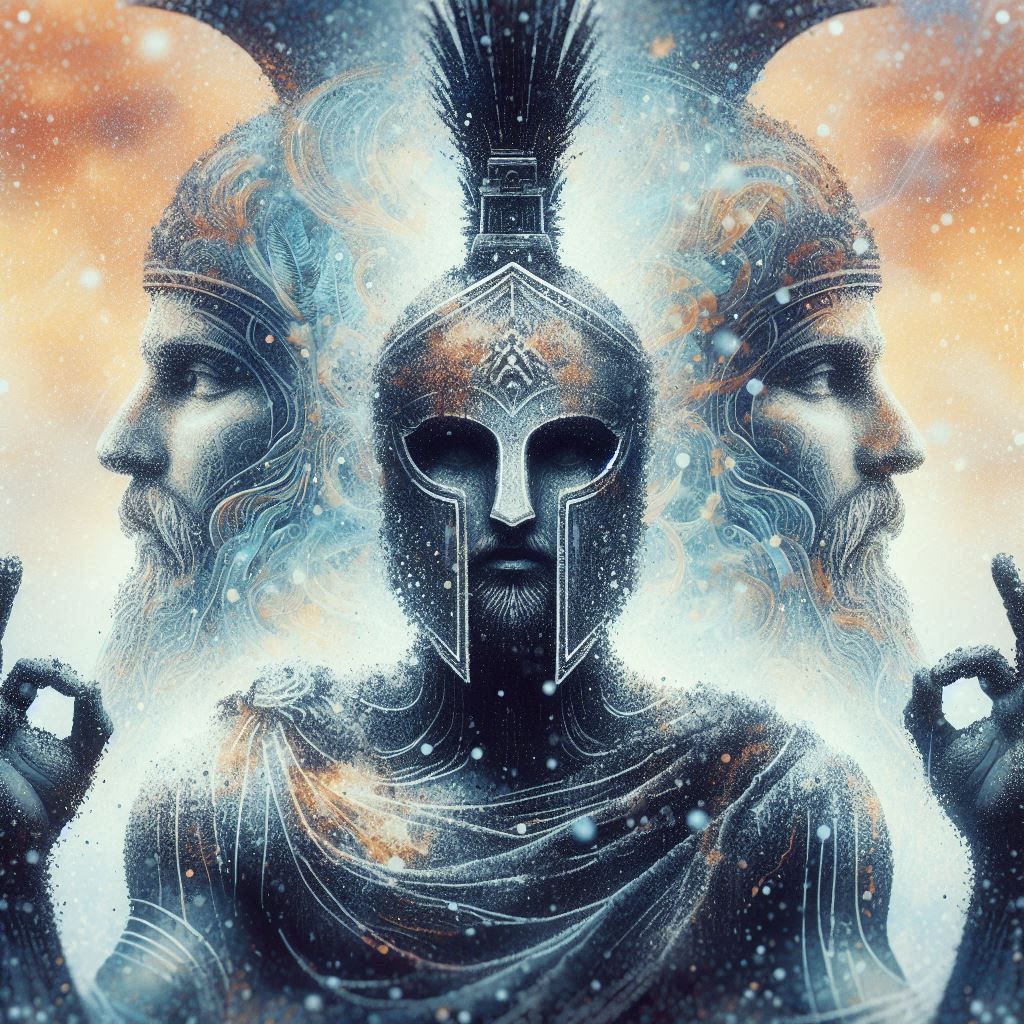 double exposure beautiful fantasy DALL-E 3 portrait landscape..