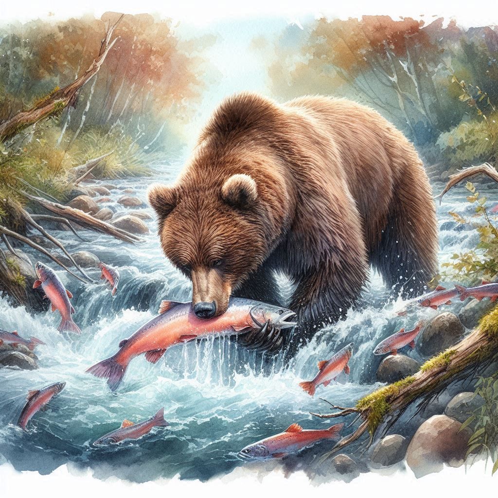 Bear Catching Salmon