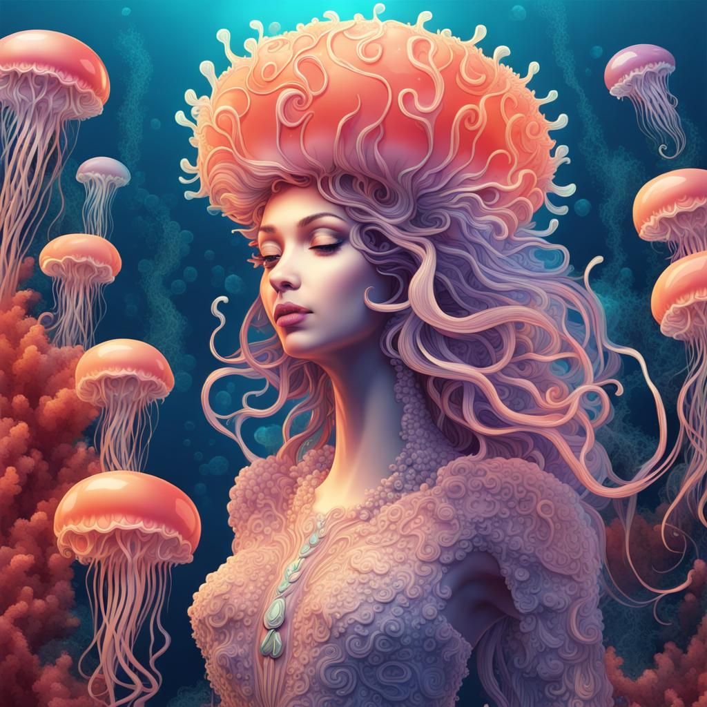 Jellyfish Queen  by @Playfulfoxx 