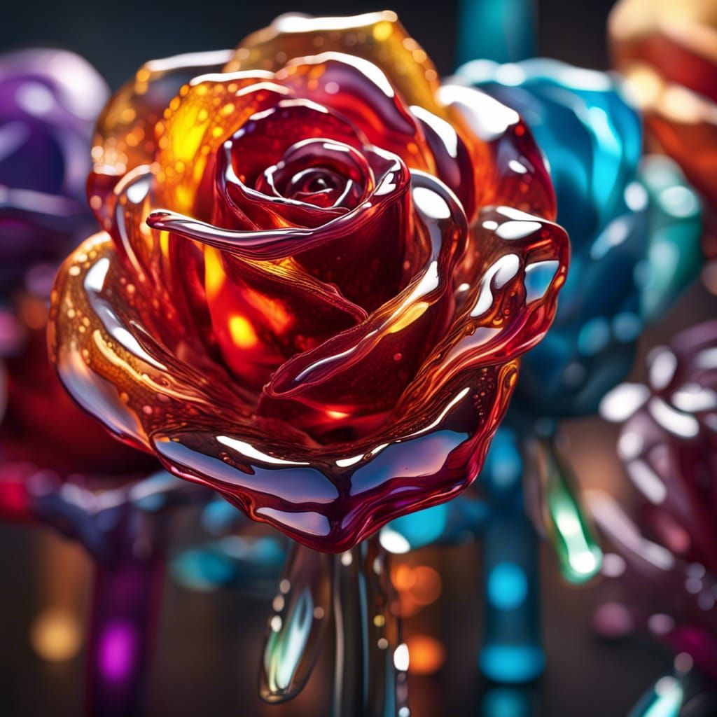 Blown Glass Rose - AI Generated Artwork - NightCafe Creator