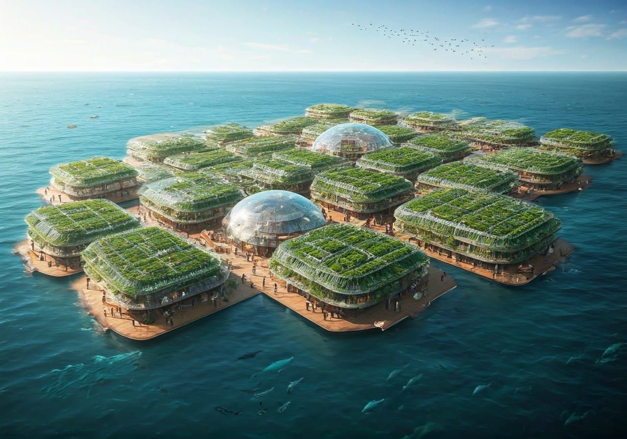 wave powered floating eco-city  by @Fella Spears