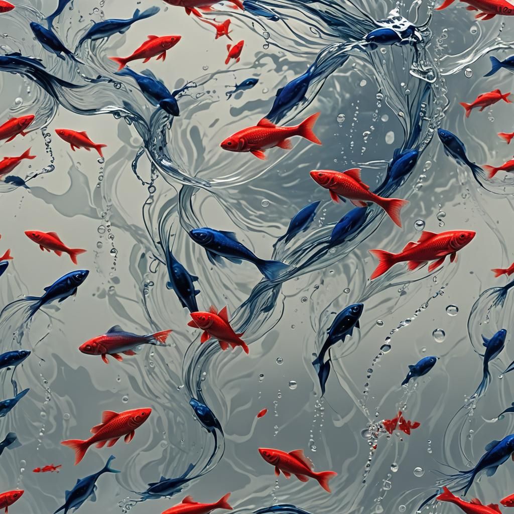 Poisson plongeant dans un bocal