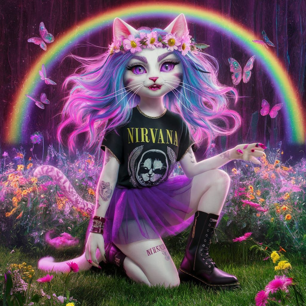 Nirvana Cat - AI Generated Artwork - NightCafe Creator