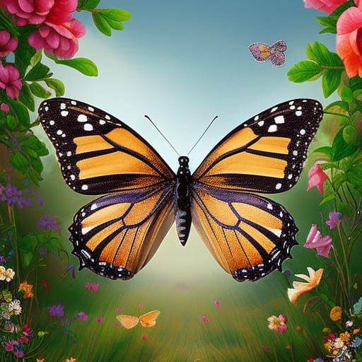 Whimsical Butterflies 3 - AI Generated Artwork - NightCafe Creator