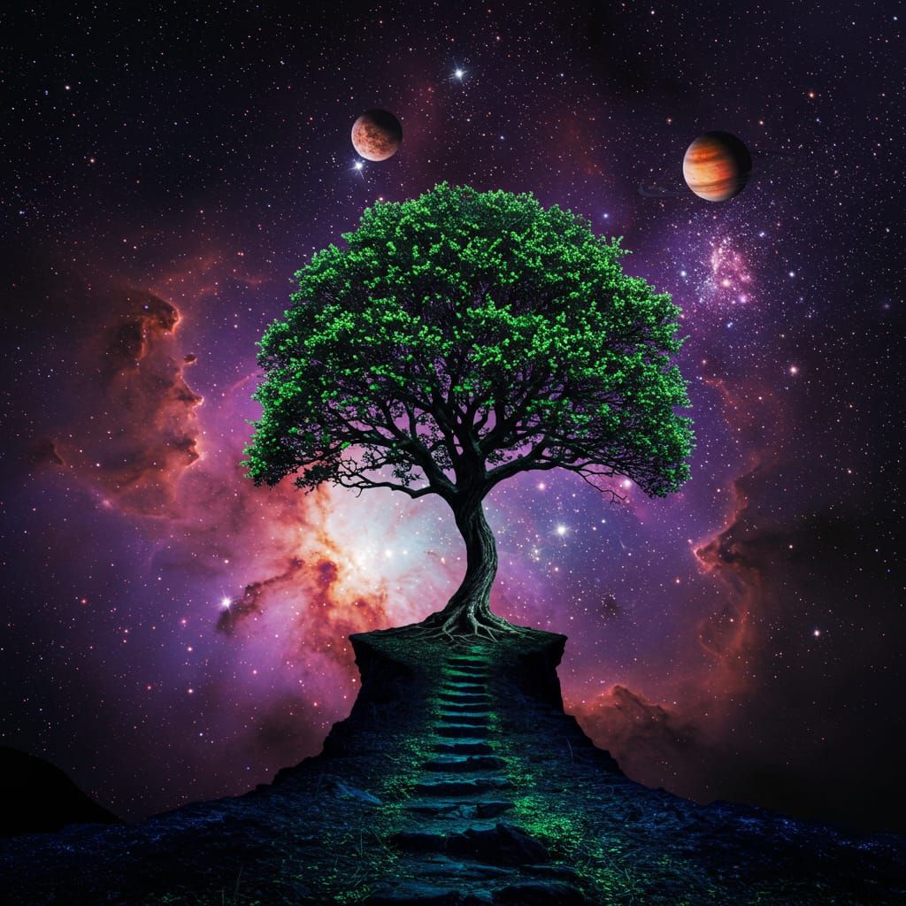 Famous trees night time relax